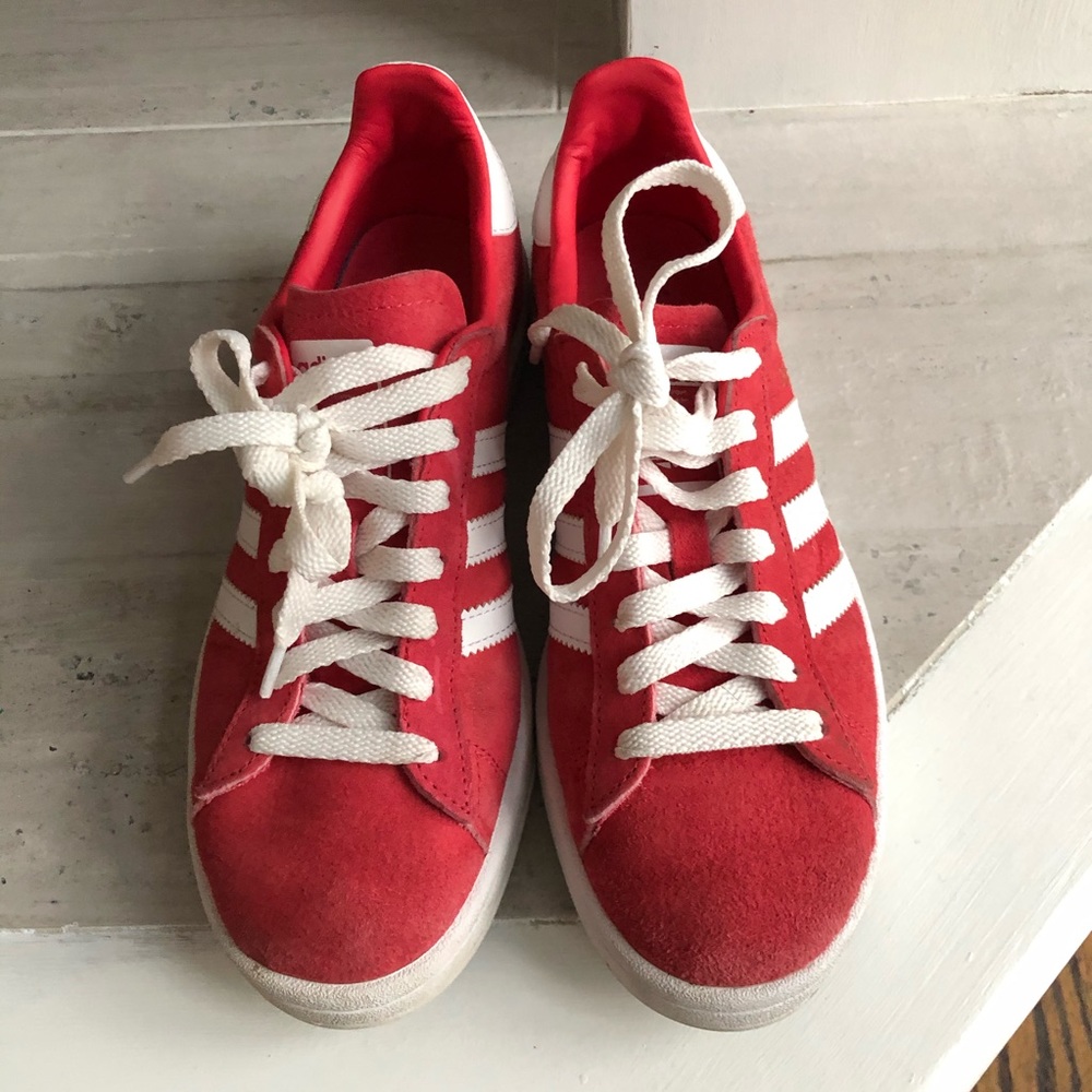 Adidas Red Suede Shoes